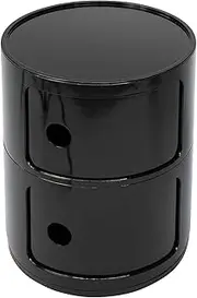SK Designer Living Replica Anna Castelli Ferrieri Componibili Round Storage Unit 2 Tier - Black