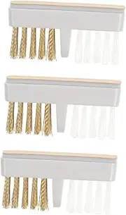 DRESSOOS Nail Drill Polishing Dust Brush 3 Pack Copper Wire Nail Cleaning Brush Reusable for Salon Home Use