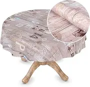 Oilcloth Tablecloth, Washable Wax Tablecloth, Rectangle, Round, Oval, Premium Embossing, Garden Tablecloth, Elegance, Round, 140 cm, Cutting Edge, Dixie