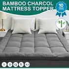 1000GSM Pillowtop Bamboo Mattress Topper Protector Charcoal Bedding Matress Mat