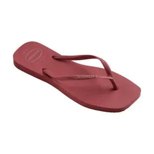 【havaianas 哈瓦仕】拖鞋 女鞋 夾腳拖 方形 Slim Square Logo Pop Up 紅 4148959-5190W(哈瓦士)