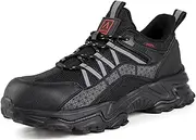 [SDEQA] Safety Trainers with Steel Toe Cap for Men Women Fashion Cushioning Work Shoes Lightweight Breathable Industrial Protective Sneakers