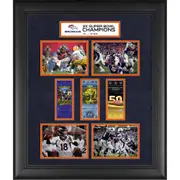 "Denver Broncos Framed 20"" x 24"" Super Bowl 50 Champions 3-Time Super Bowl Champs Replica Ticket and Photo Collage"