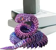 Gupcaqosjw Printed Snake - Desktop Pet Articulated Snake Collectibles - Creative Animal Snake Model Desktop Ornament for Girls, Kid, Adults
