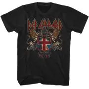 Def Leppard Mens T-Shirt in Sizes SM - 5XL New DEF CREST in 100% Black Cotton