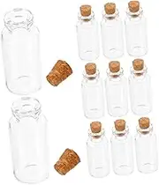 Alipis 24Pcs Cork Glass Bottles for Small Wish Bottles Exquisite Transparent Glass Pendant Jars for Home Decor and Storing Essential Oils