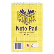 5x Spirax 563 Reporters Notebook 100 Pages 8mm Ruled Spiral Top Opening Learning