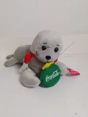 Coca Cola Plush Holiday Seal With Scarf And Ornament NEW