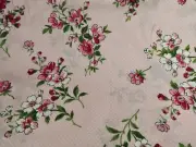 44" x 72"- 2 Yards Waverly Pink Floral Polka Dotted Cotton Fabric