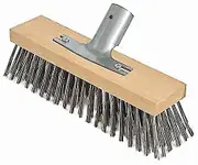 Steel Bristle Broom, 30 Cm With Metal Handle Support - 28 Cm - Brush Broom Head - High Quality Beech Wood Body