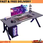Large Gaming Desk, Black Carbon Fiber PC Computer Desk, Ergonomic Home Office De