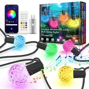 IKERY RGB Outdoor String Lights 50Feet，USB 5V G40 Globe LED Patio Lights