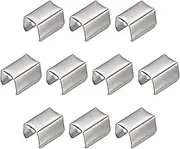 uxcell Fold Over Crimp Caps, 200Pcs 10 x 6mm Ribbon End Clasp Tips Clamp Cord Ends for Jewelry DIY Craft Making, White Nickel