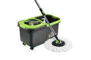 Spin Mop and Bucket Set Tile Wood Floor Cleaner with 4 Mop Heads Easy Cleaning System 360 Degree Rotating 10L