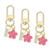 Flower Keychain, 3 Pcs Enameled Charm Cute Personalized Key Ring, Rose Red