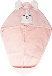 PLAFOPE Cartoon Water Absorbent Hair Drying Cap Soft Coral Fleece Towel Wrap for Quick Drying for Adults Adorable Dog Design Reduces Hair Breakage