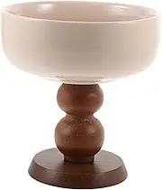 ABOOFAN High Base Dessert Cup Ice Cream Bowl Ceramic Dessert Holder for Dessert Serving Elegant Design