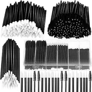 263 Pieces Disposable Makeup Applicators Kit, Includes 50 Disposable Eyeliner Brushes 100 Lipstick Applicators Lip Wands 112 Mascara Wands Eyelash Brush with Plastic Organizer Box