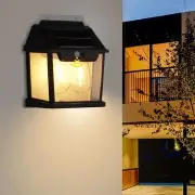 Solar Power Wall Light Tungsten Lantern Motion Sensor Fence Outdoor Garden Lamp
