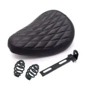 Black Diamond PU Leather Solo Seat Spring & Bracket For Harley Chopper Bobber