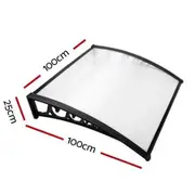 Instahut Window Door Awning 1mx1m Transparent Hollow Sheet Plastic Frame
