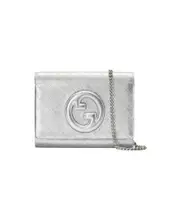Gucci Blondie Metallic Wallet On Chain One size silver