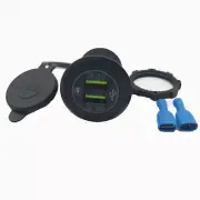 Dual QC 3.0 USB Port Quick Car Charger Socket Outlet For Car Boat W/LED Display