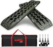 X-Bull Recovery Tracks with Bag and Mounting Pin Set 4x4 Recovery Boards Offroad 4wd Tracks 22046LBS/10000KG Stand for Automotive Accessories Tires and Wheels in the Sand Mud Snow(GEN 3.0 Olive Green)