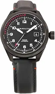 [Hamilton] H76695733 Takeoff Air Zermatt Auto Khaki Aviation Black Dial Stainless Steel Sapphire Glass Automatic 42mm Swiss Brand Watch Wristwatch H76695733, Black