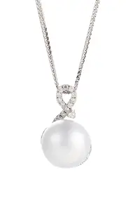 在飛比找ZALORA購物網優惠-LITZ 18K White Gold Pearl Pend