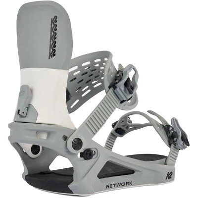 2024 NIB Womens K2 Network Snowboard Bindings $300 M workwear grey this grips