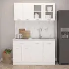 4 PCS Kitchen Cabinet Set Elegant Design Cupboard Storage Home Organizer White