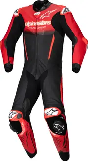 Alpinestars GP-R7 1-Piece Motorcycle Leather Suit, black-red, Size 54 for Men Black Red