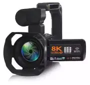 HD 8k Professional Video Camera 48MP WiFi Camcorder Digital 16X Zoom Auto Focus