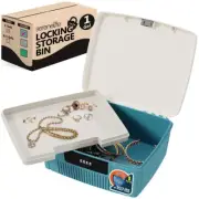 SereneLife Heavy Duty Storage Bin Combination Lock Blue