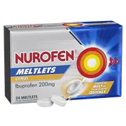 Nurofen Meltlets Citrus Ibuprofen 200mg 24 Tablets