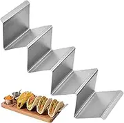 Taco Holders Set - Metal Holder for Taco Shells | Taco Holder | Stainless Steel Tortilla Tray Serving Plates | Heat Resistant Taco Rack Tray for Friends Family Boys and Girls | Taco Holder Stand