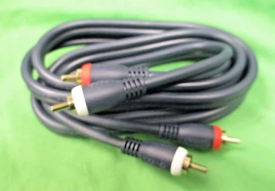 AUDIO CABLE FOR TECHNICS + MOST TURNTABLES GOLD PLATED RCA PLUGS 6 FEET LONG