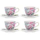 8pc Ashdene 250ml Romantic Garden Coffee Mug Cup & Saucer New Bone China Set