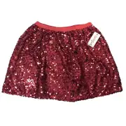 NWT Cat & Jack Red Sequined Girls Skirt Size XL 14/16