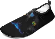 [BTCOWZRV] Water Shoes for Women Men Black Cat Colorful Water Sports Shoes Slip-on Breathable Lightweight Athletic Aqua Sock
