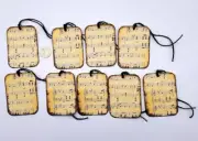 9-Vintage-Music Note-Junk Journal-Ephemera-Linen Cardstock-Gift-Hang-Tags