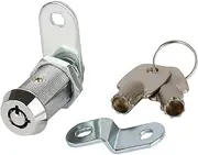 Goodheng Locks Tubular Cam Lock - Keyed Alike Offset Cam Lock for RV Compartment Storage - Cabinet Lock, Drawer Lock,Mailbox Lock(Chrome,2 Keys) 1-1/8 Inch 90°- 1 Set