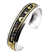 Native American Story Teller Sterling Silver Bracelet