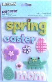 TPC Studio Happy Spring Felt 3D Stickers Easter Mom, NEW