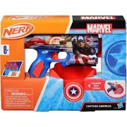 Nerf - Marvel Captain America Blaster 10 Nerf Elite Darts Holster Gifts For 8...