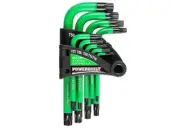 Powerbuilt 941071 9 Piece Short Arm Tamper-Proof Torx Key Wrench Set