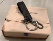 Brand New Black Louis Vuitton Porte Cles Dragonne Key Holder/Bag Charm Box Tags!