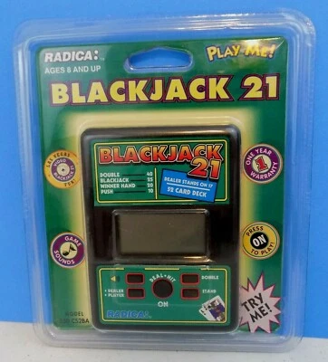 Vintage~Radica~Blackjack 21~Handheld Electronic Video Game~Model 550 CS2BA~NIP