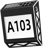 LIFKICH 1Set Solar House Number Sign Light Outdoor Address Plaque Solar Powered LED Illuminated Number Lamp for Garden Pathway Easy to Install Light